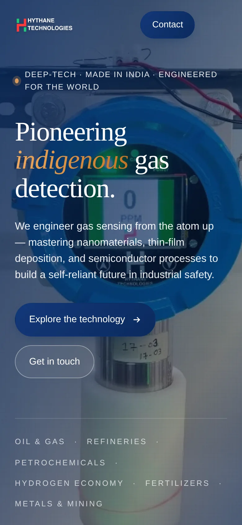 Hythane mobile homepage hero