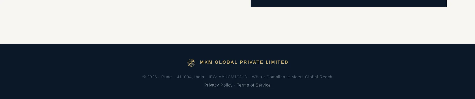 MKM Global branded footer