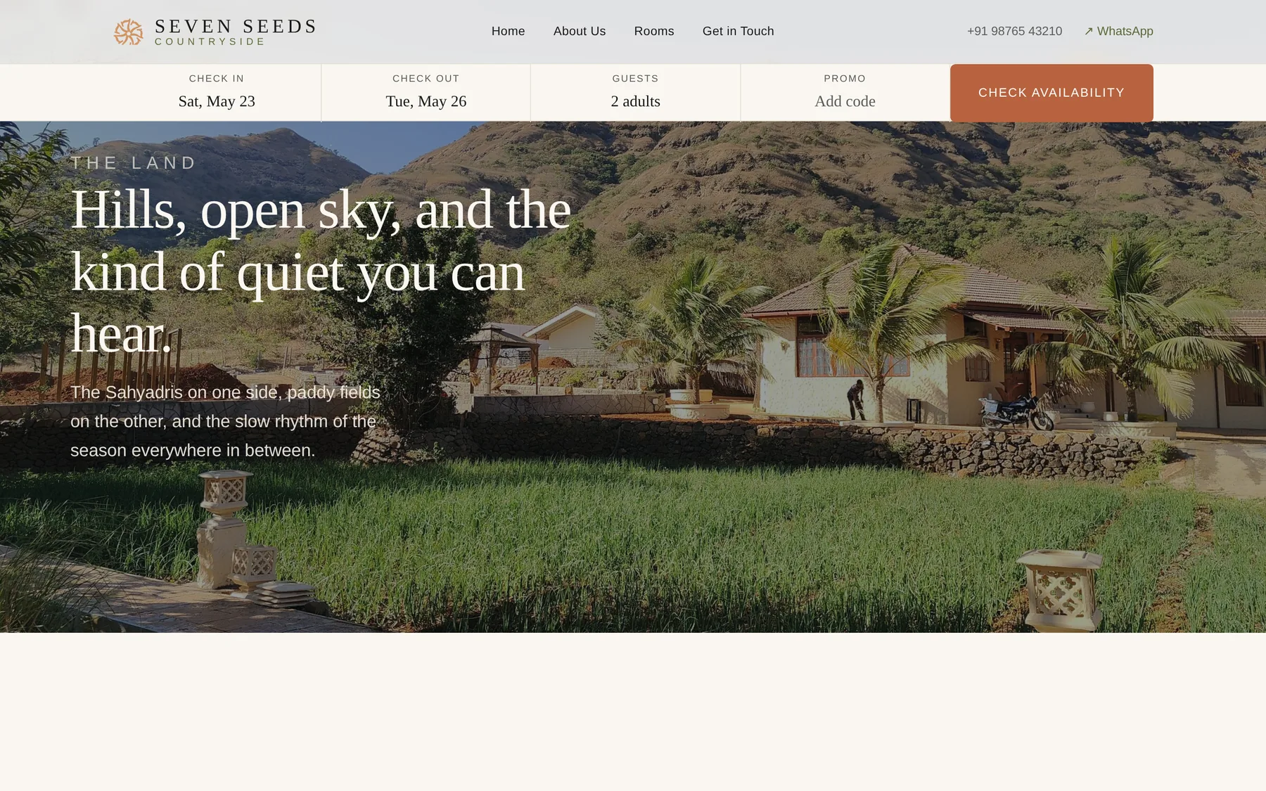 Seven Seeds — the land and surroundings section