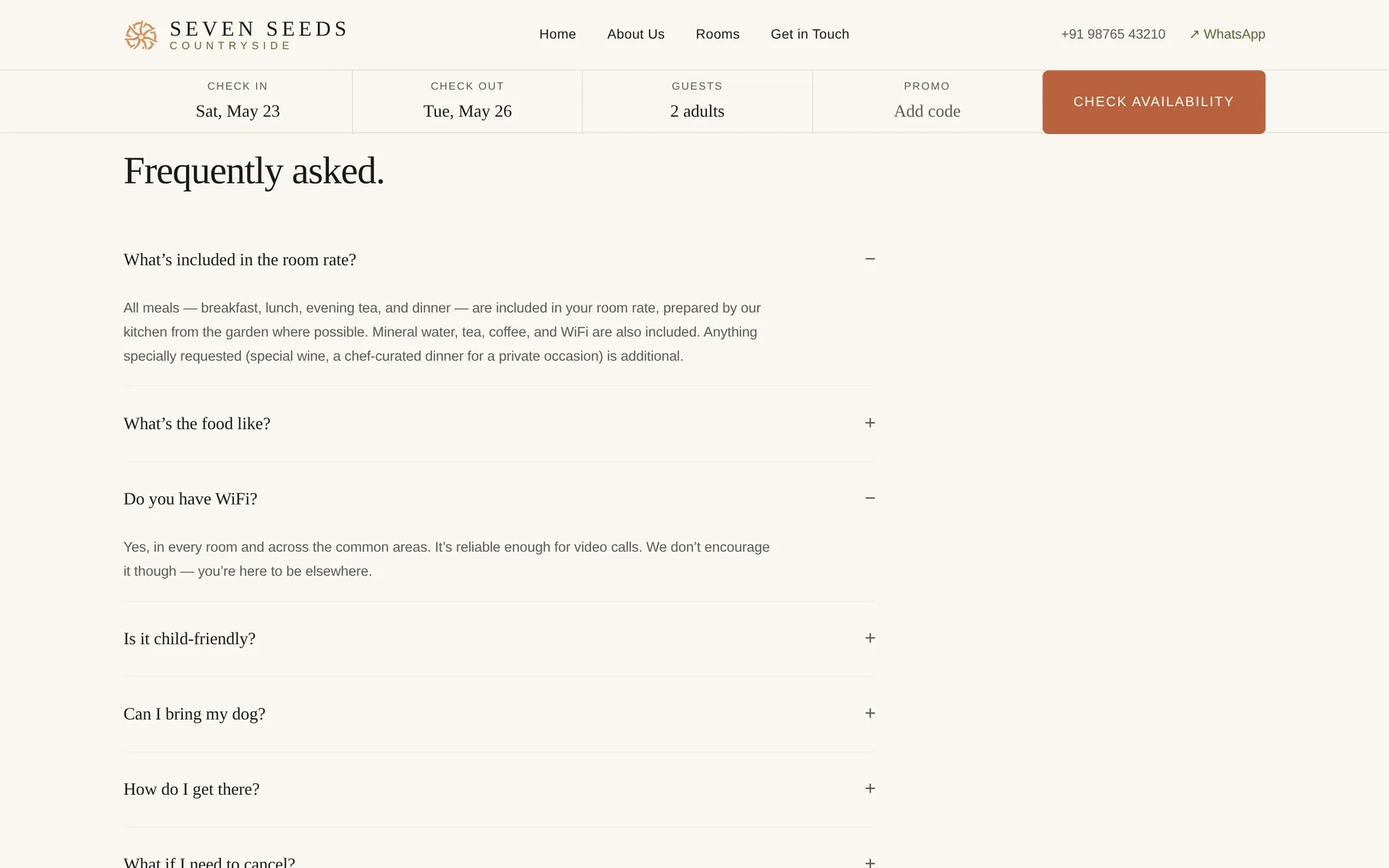FAQ section